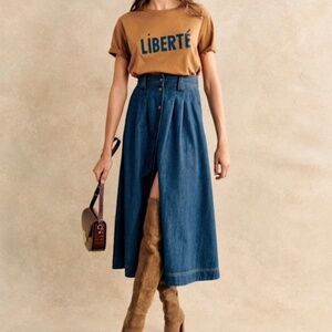Sezane Clarine Skirt - Denim - US 2 / FR 34 - EUC